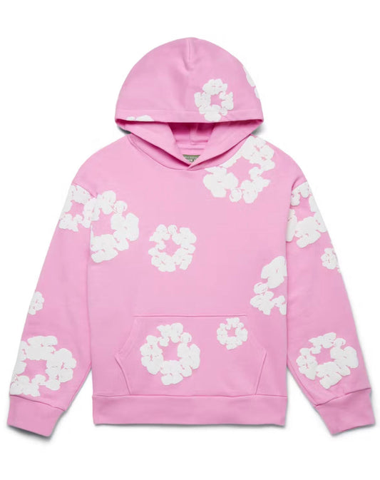 Pink Denim Tear Hoodie